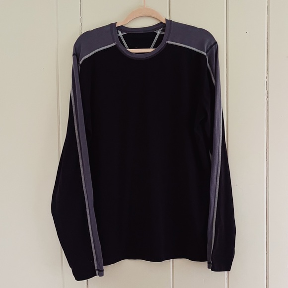 lululemon athletica Other - Lululemon Men's Black Gray Long Sleeve Performance Activewear Shirt sz Large